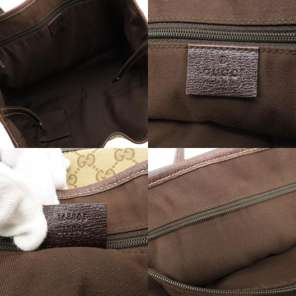 Gucci Canvas GG web Bag Brown Line Sherry Tote - Picture 5 of 11